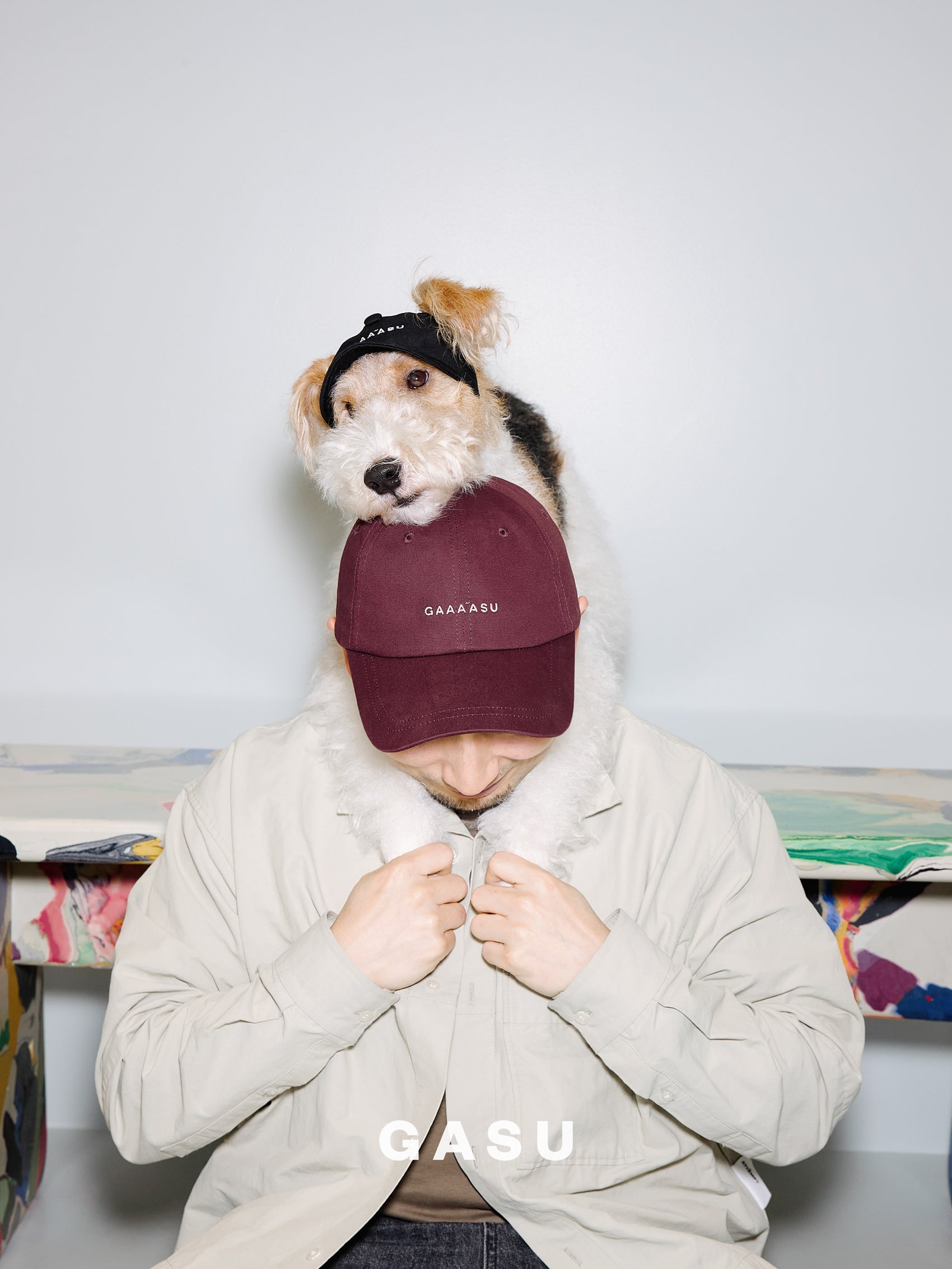 GASU Moi /  [4 Colors] Small Letters Embroidered Pet & Human Sunshade Baseball Cap