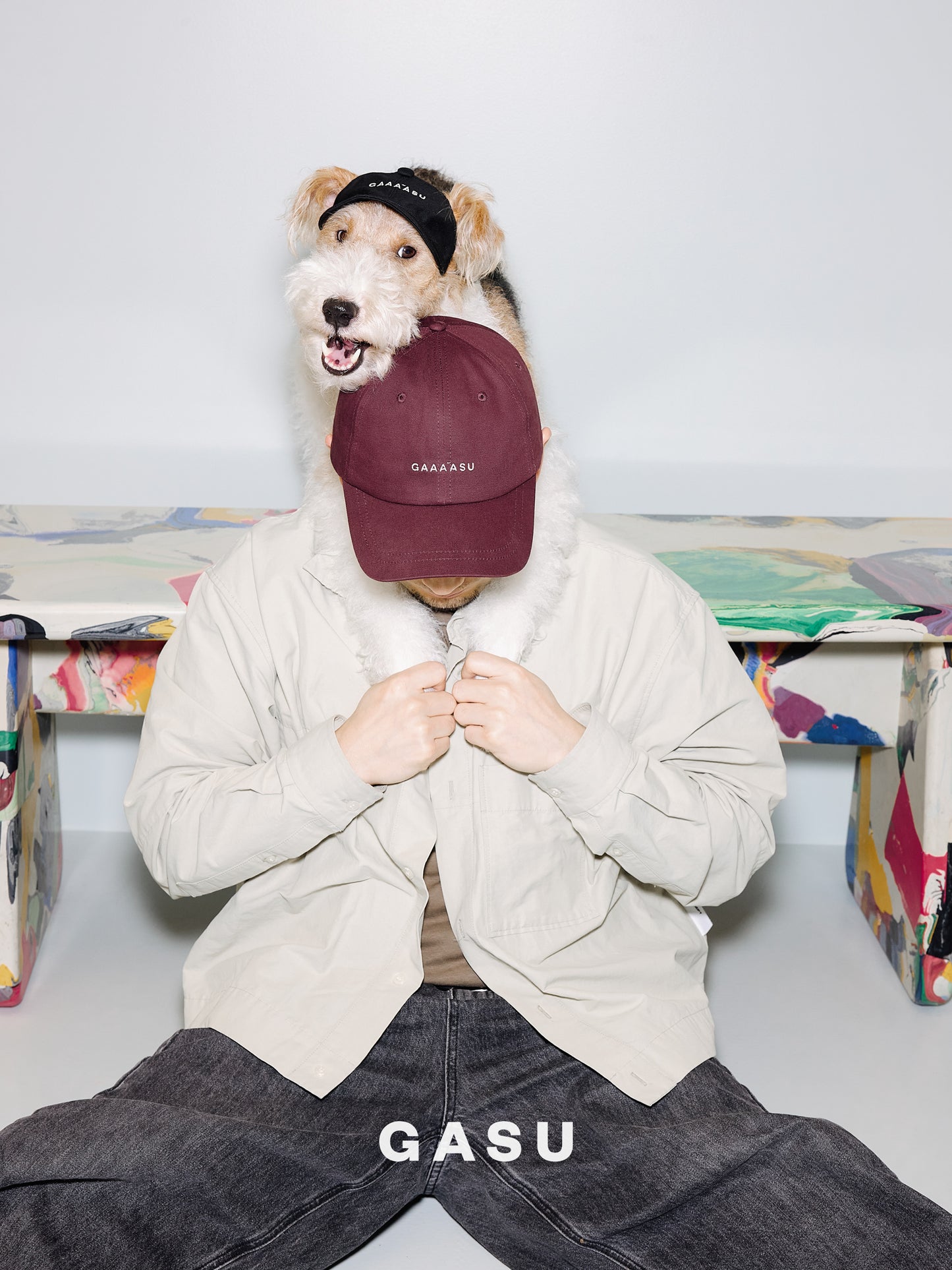 GASU Moi /  [4 Colors] Small Letters Embroidered Pet & Human Sunshade Baseball Cap