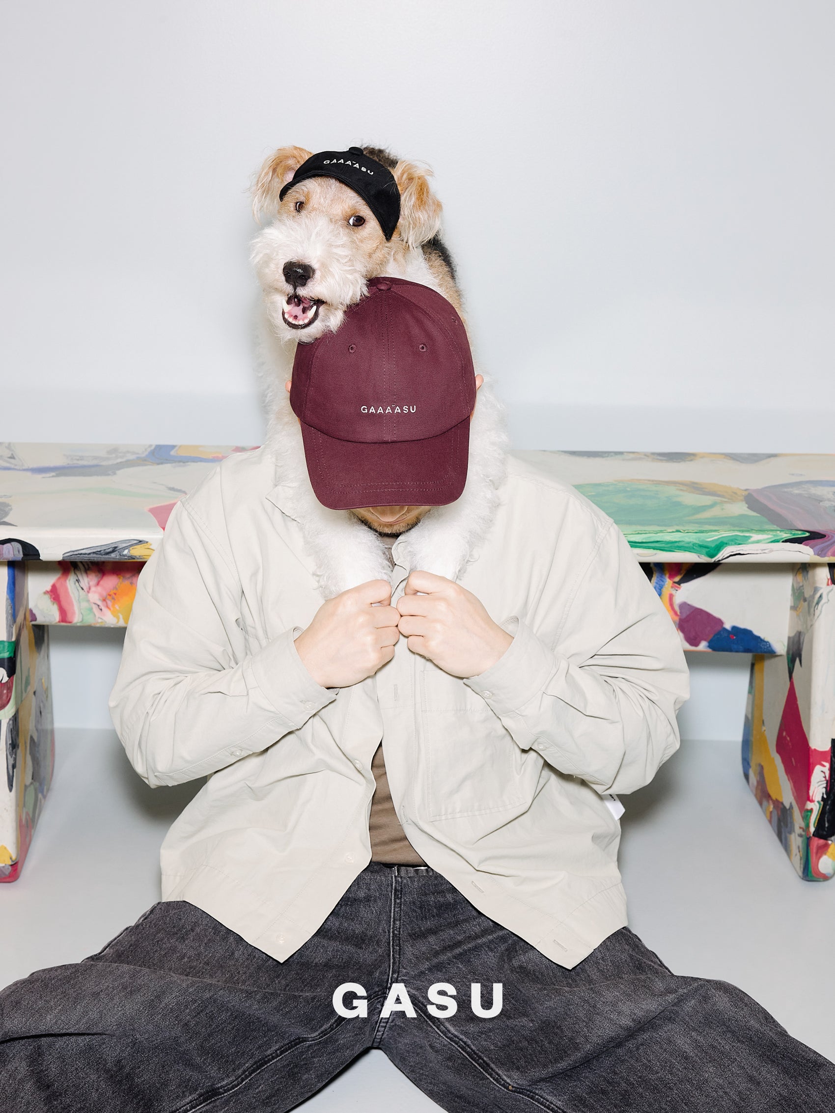 GASU Moi /  [4 Colors] Small Letters Embroidered Pet & Human Sunshade Baseball Cap