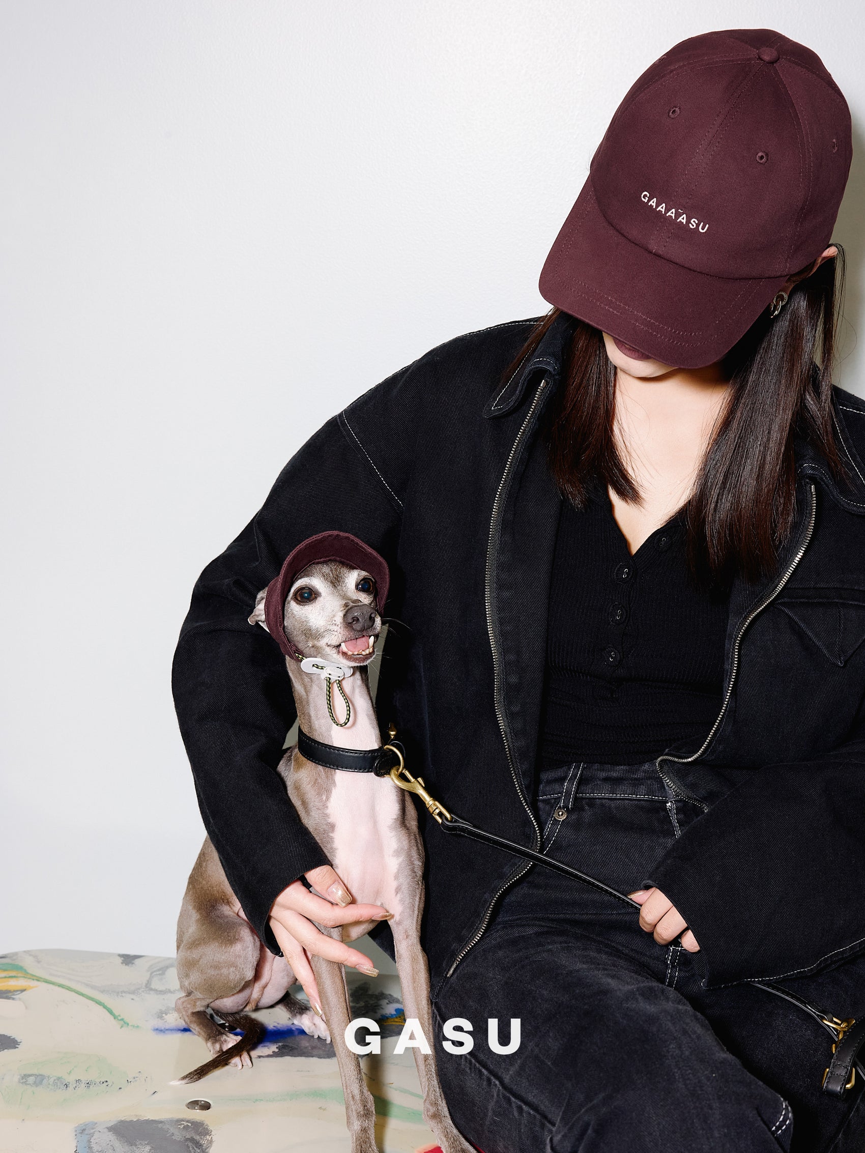 GASU Moi /  [4 Colors] Small Letters Embroidered Pet & Human Sunshade Baseball Cap