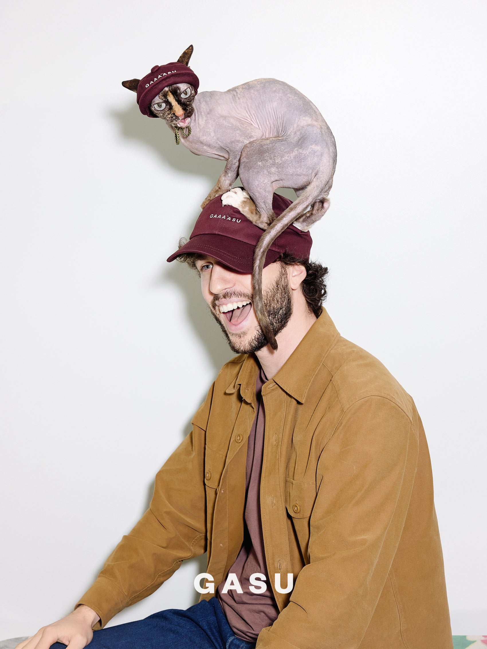 GASU Moi /  [4 Colors] Small Letters Embroidered Pet & Human Sunshade Baseball Cap