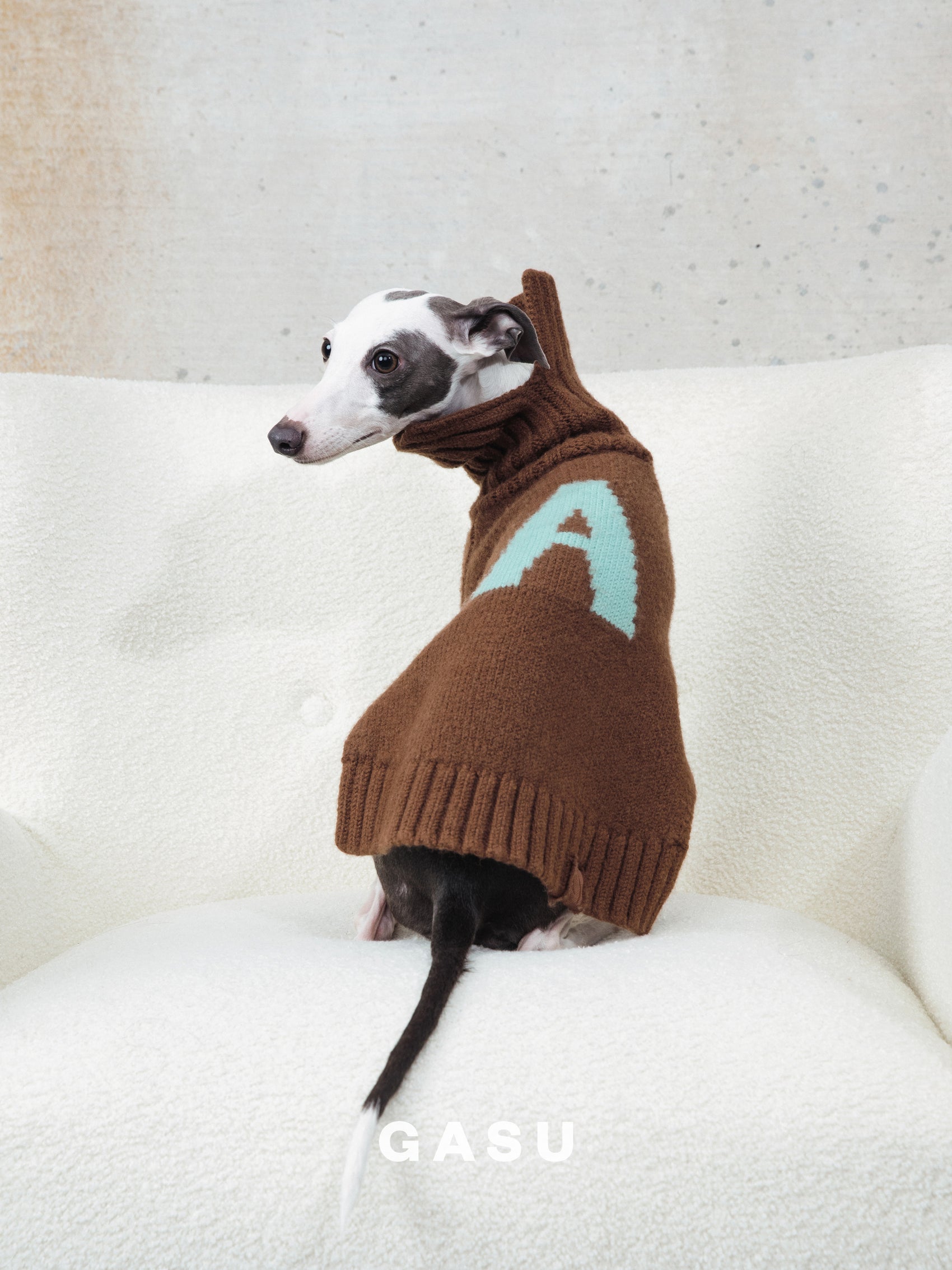 GASU® Svelte / [4 Colors] Vintage Letter Iggy 2-Legged Wool Sweater