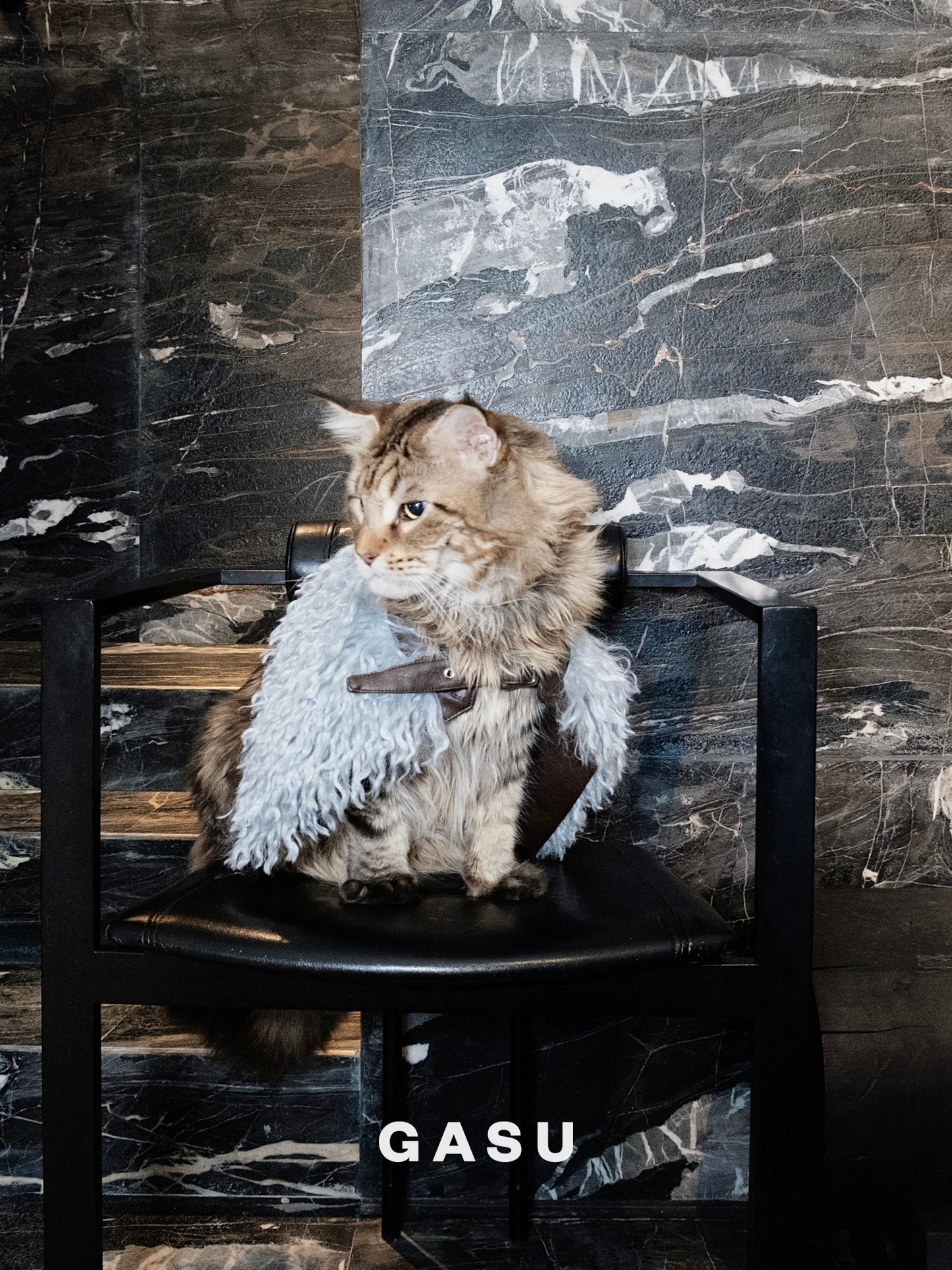 GASU Couronne / [3 Colors] Handcrafted Faux Fur Leather Cloak