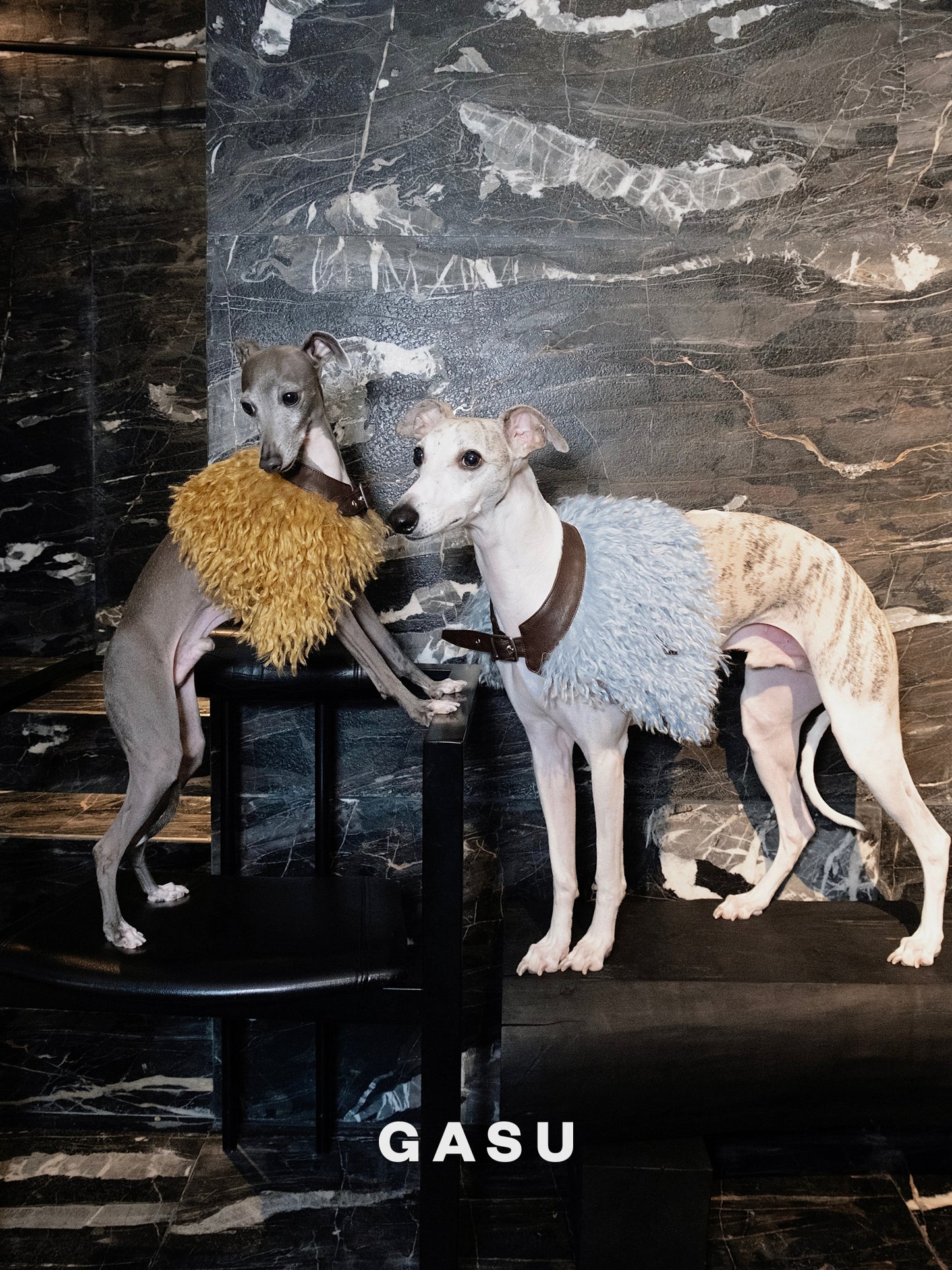 GASU Couronne / [3 Colors] Handcrafted Faux Fur Leather Cloak