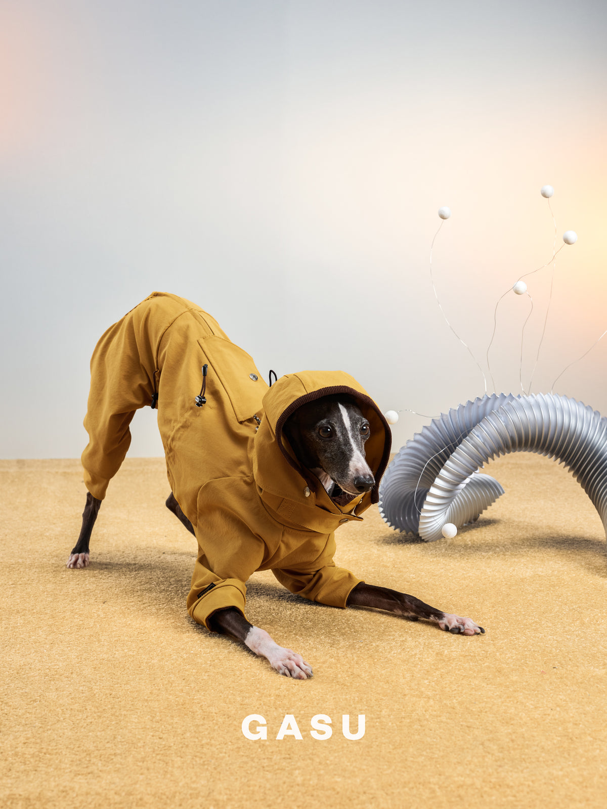 GASU Variété / [Ochre Field] Full Coverage Utility Waterproof Jumpsuit