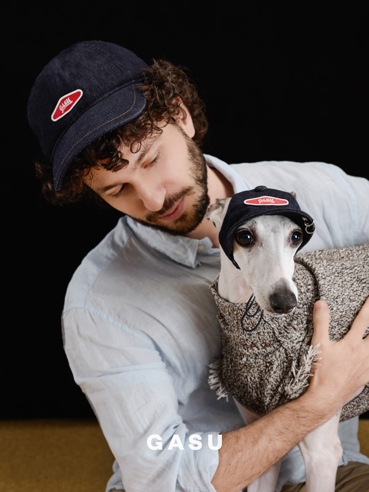 GASU Moi /  [Navy Demin] Pets & Human Vintage Demin Baseball Cap