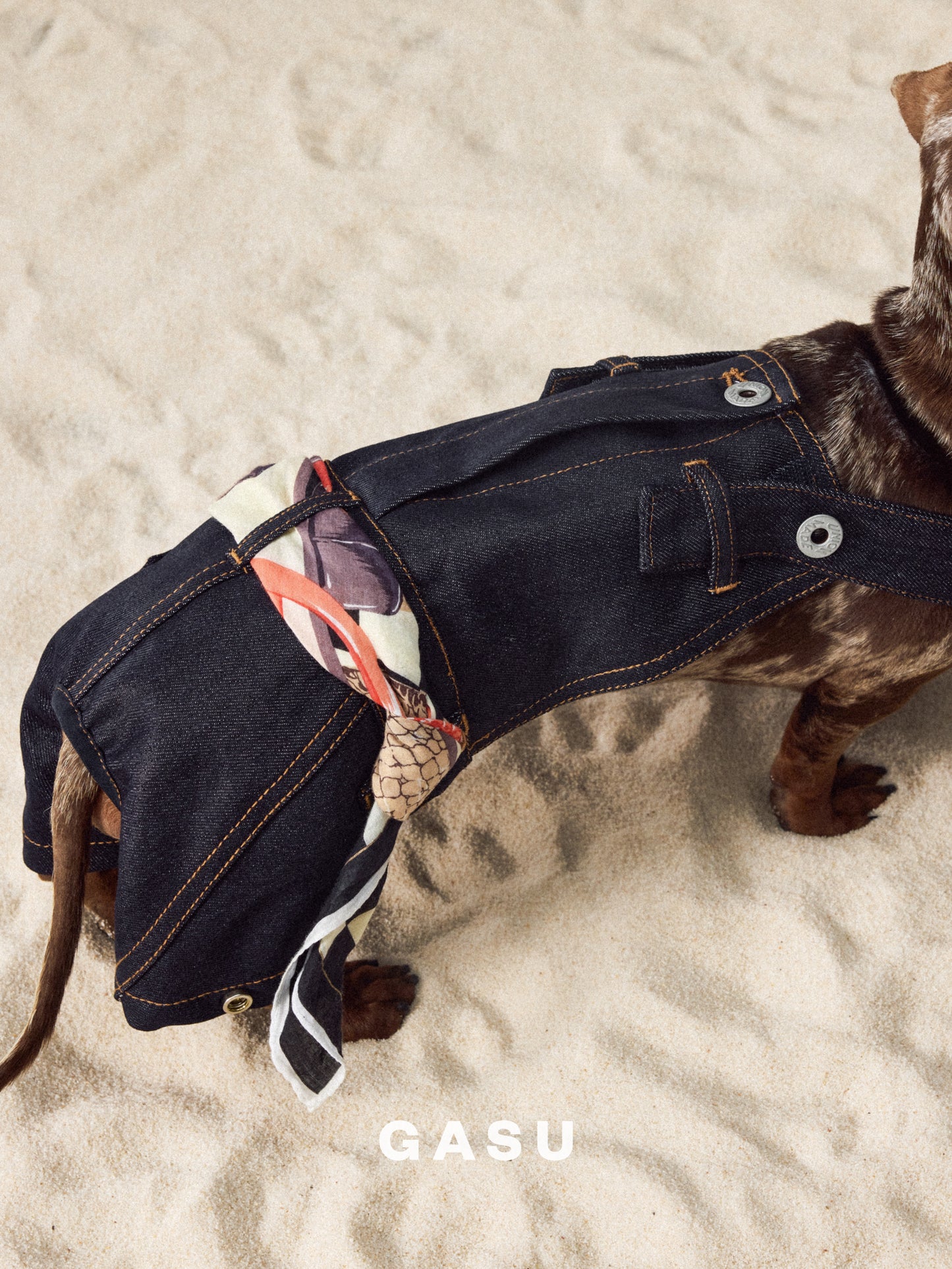 GASU Variété / [Navy Demin] Imported Metal Buckles Utility Overalls