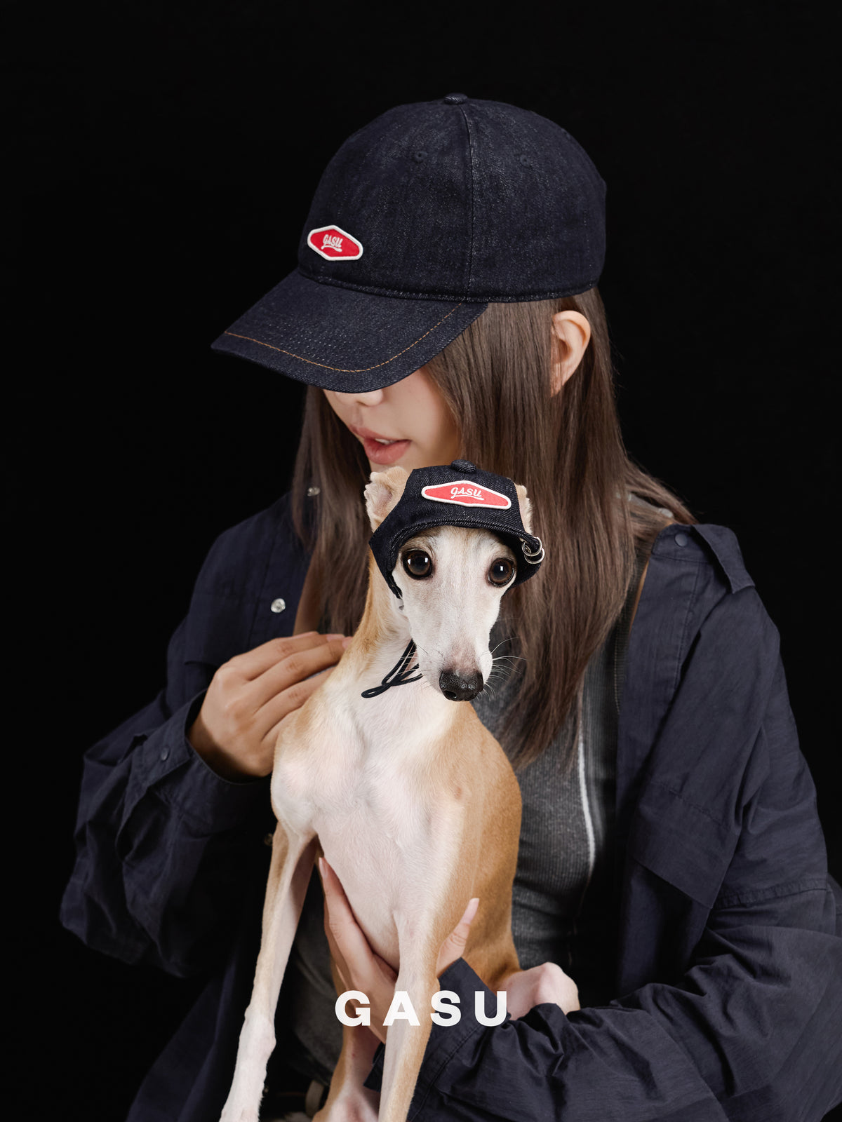 GASU Moi /  [Navy Demin] Pets & Human Vintage Demin Baseball Cap
