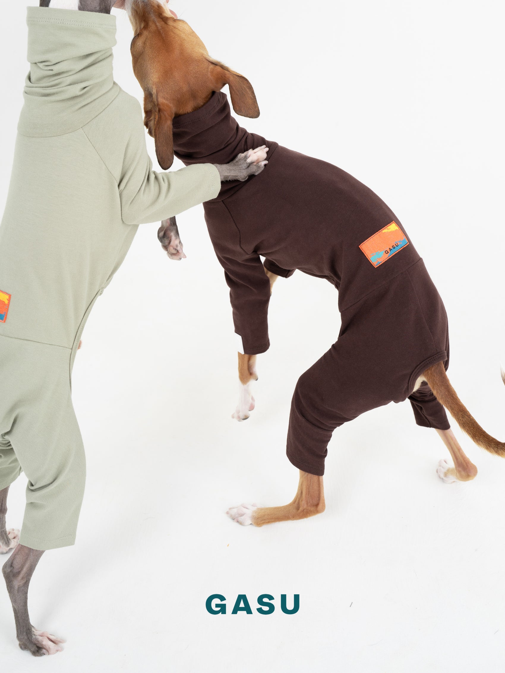GASU Flâner / [Sage Green] Cotton 4-Leg Fit Jumpsuit