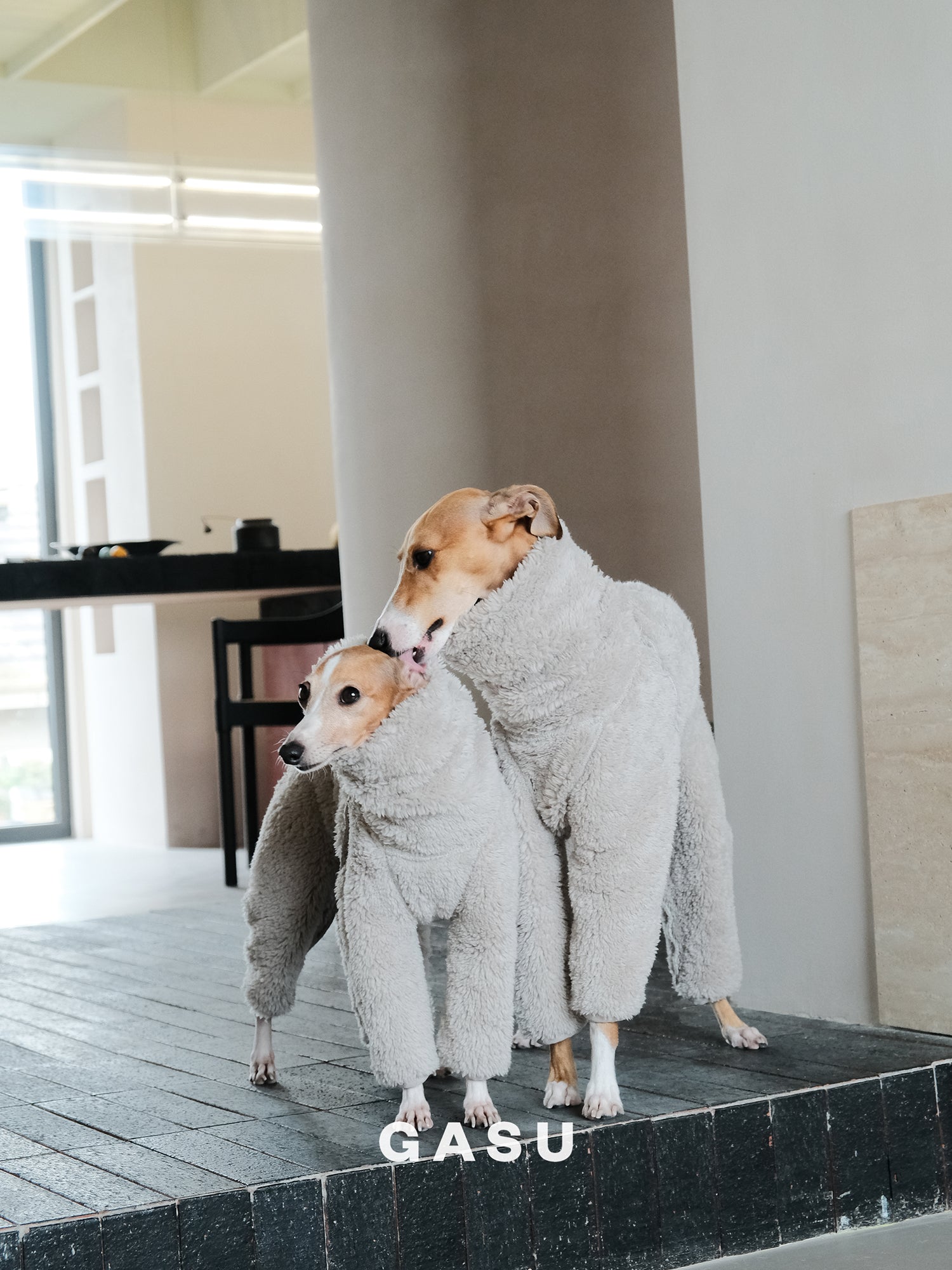 GASU Secret / [Sand] 2-Sided Permanent Anti-static Fabric 4-Leg Fleece Technologically Warming Jumpsuit