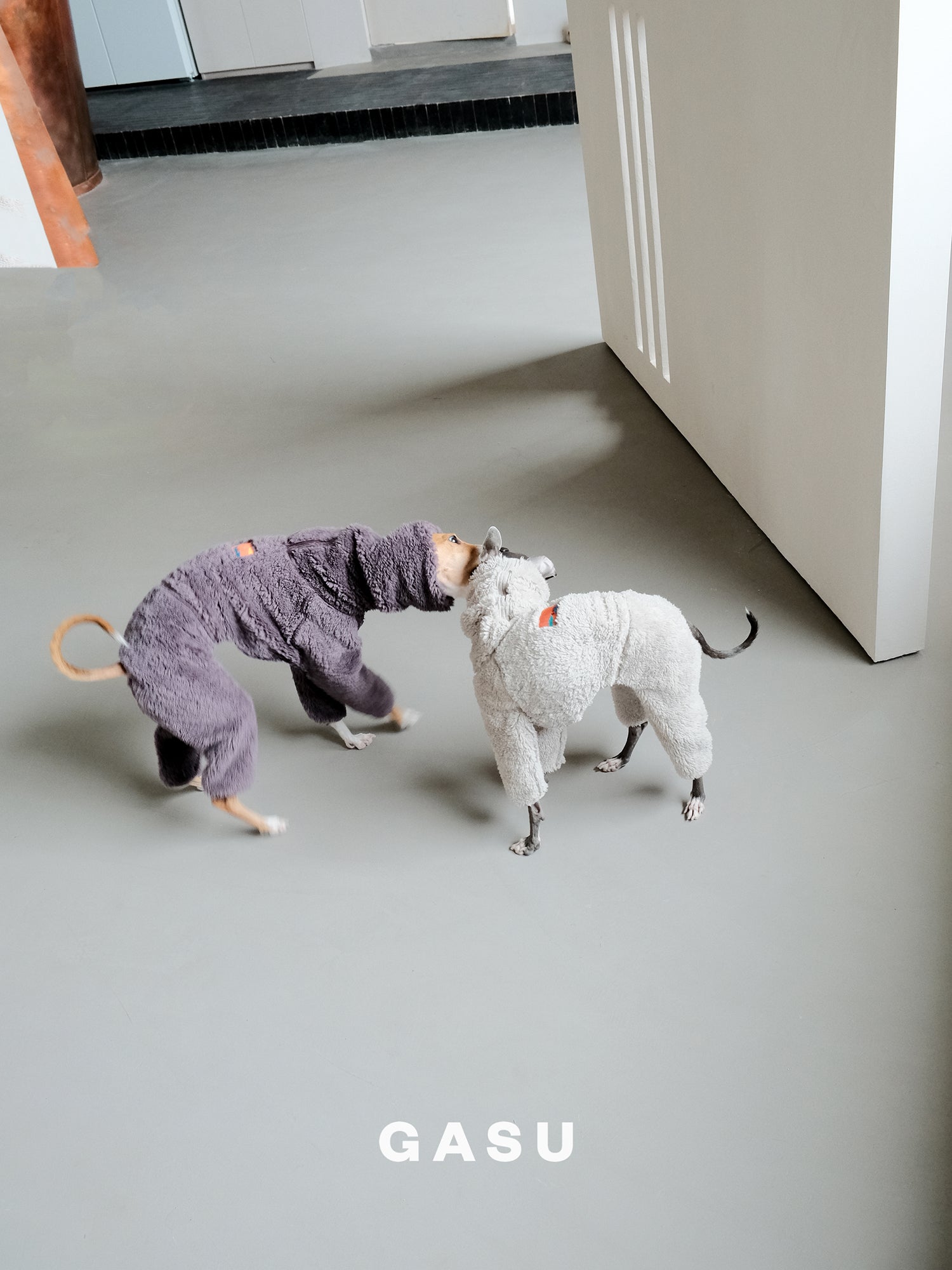 GASU Secret / [Sand] 2-Sided Permanent Anti-static Fabric 4-Leg Fleece Technologically Warming Jumpsuit
