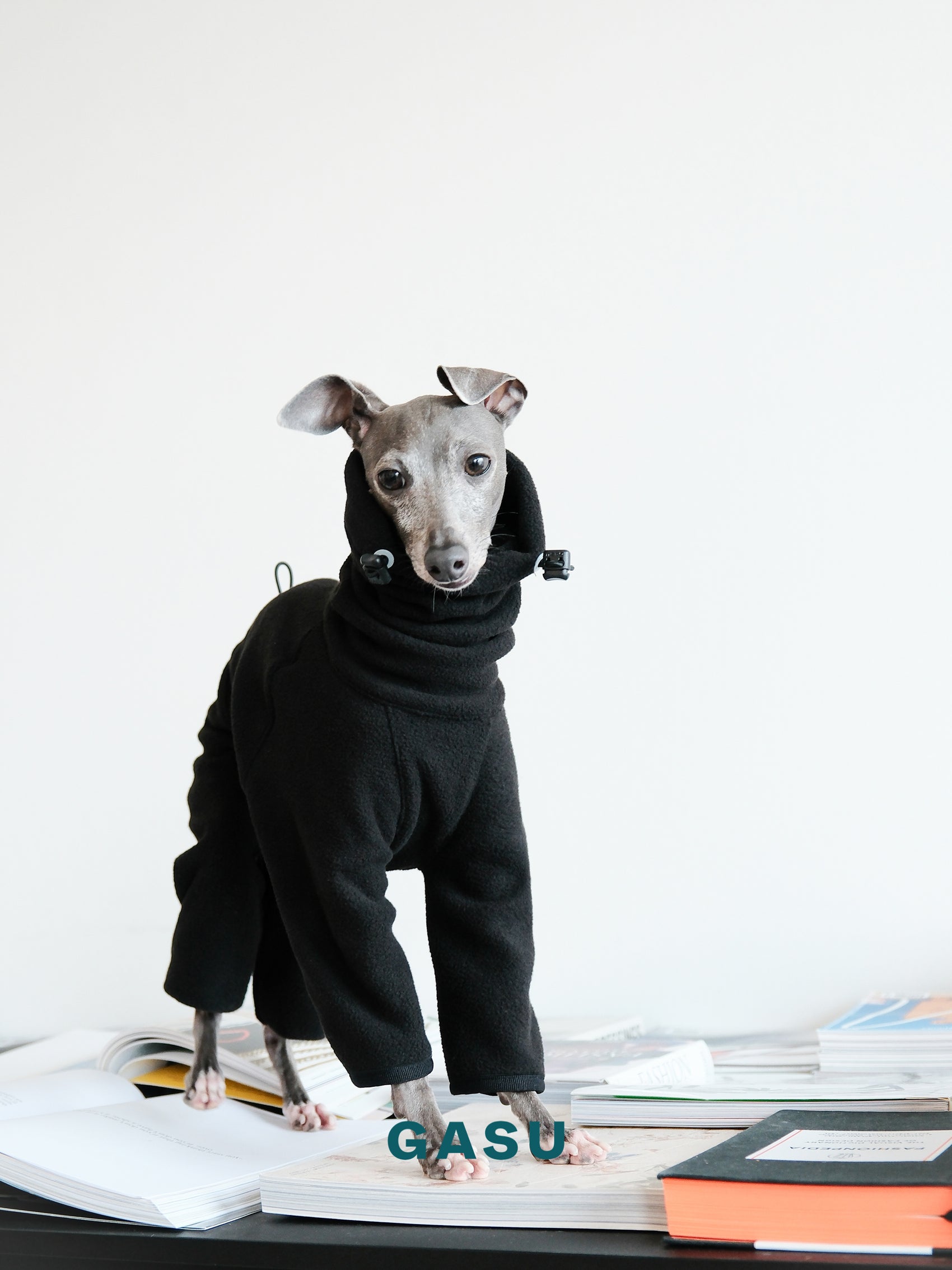 GASU Soleil / [Black] Permanent Anti-static Fabric Adjustable 4-Leg Fleece Technologically Warming Jumpsuit