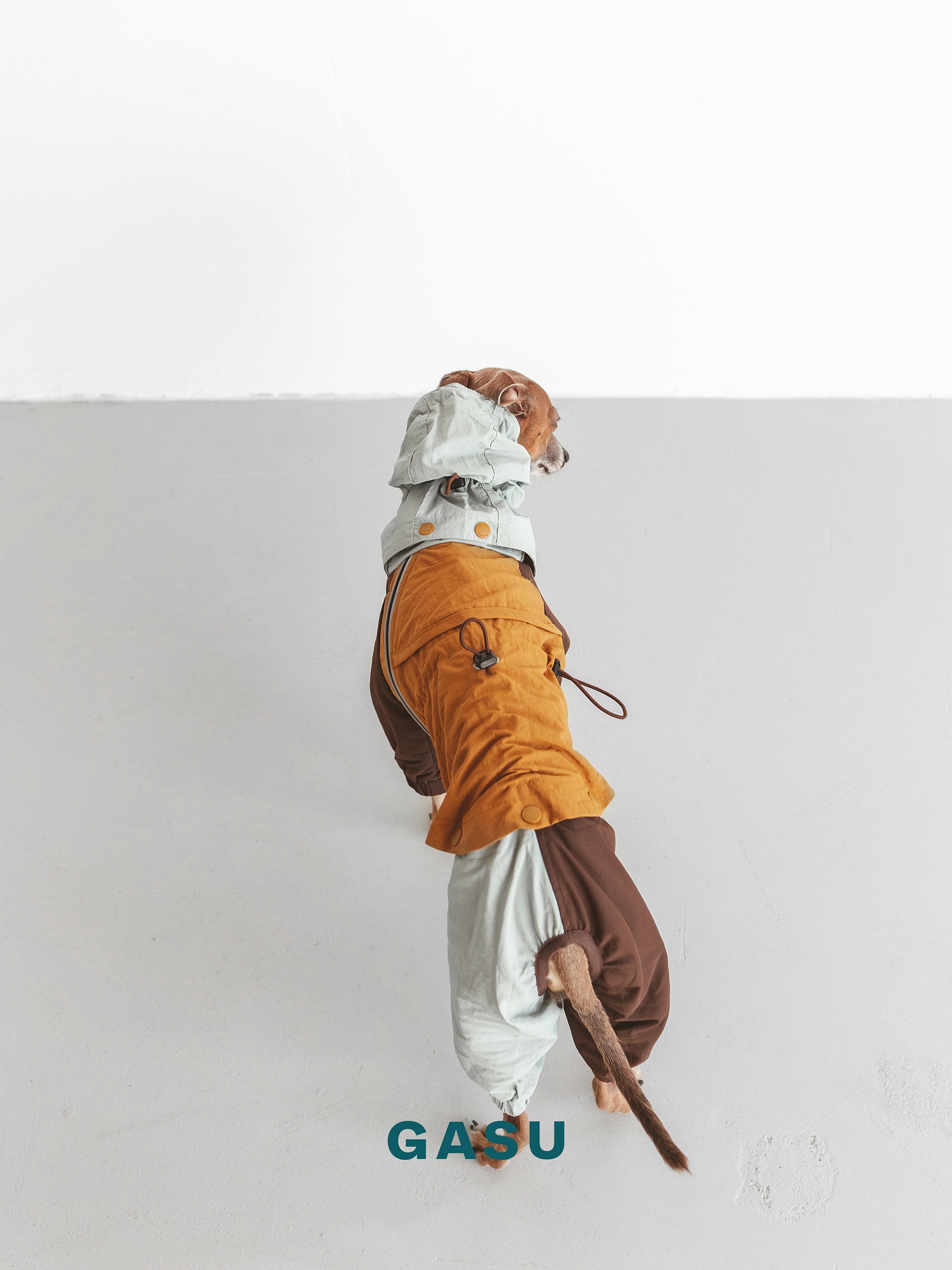 GASU Vautrer / [Mint Toffee] Detachable 4-Leg Raincoat / Windbreaker Jacket