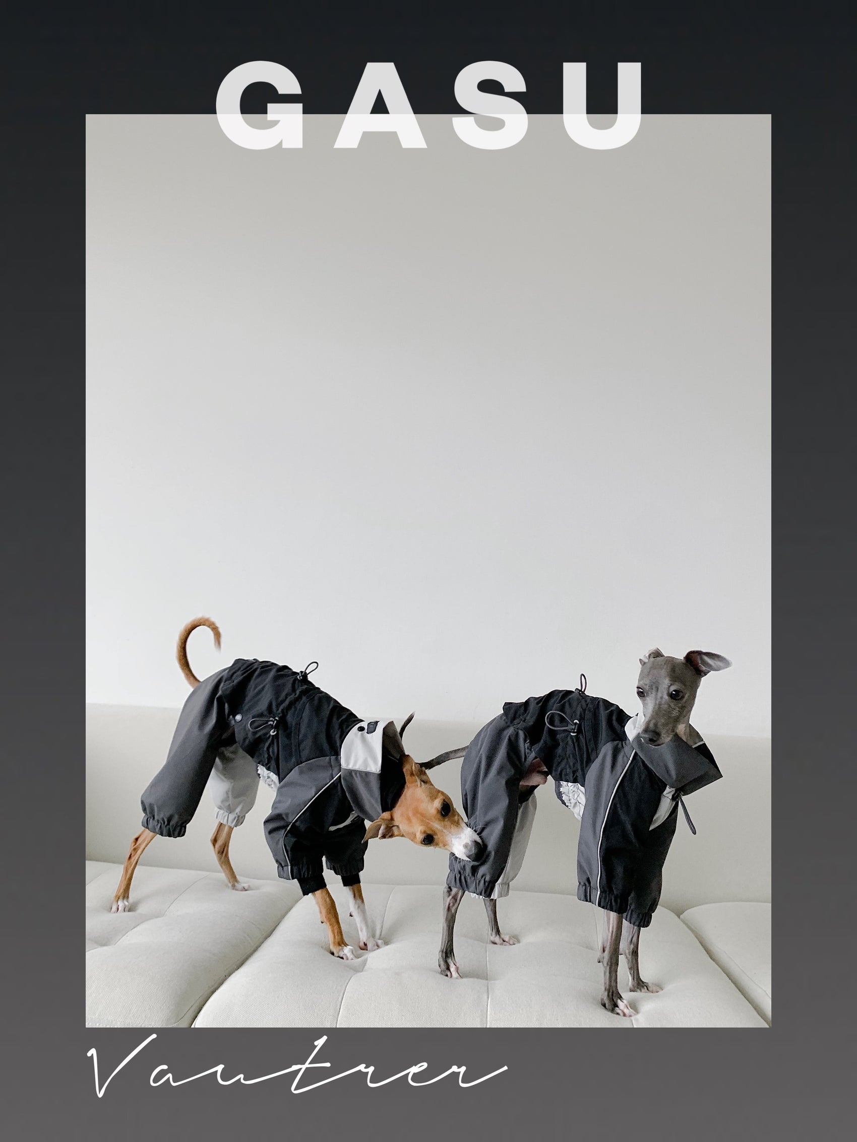 GASU Vautrer / [Coal Grey] Detachable 4-Leg Raincoat / Windbreaker Jacket