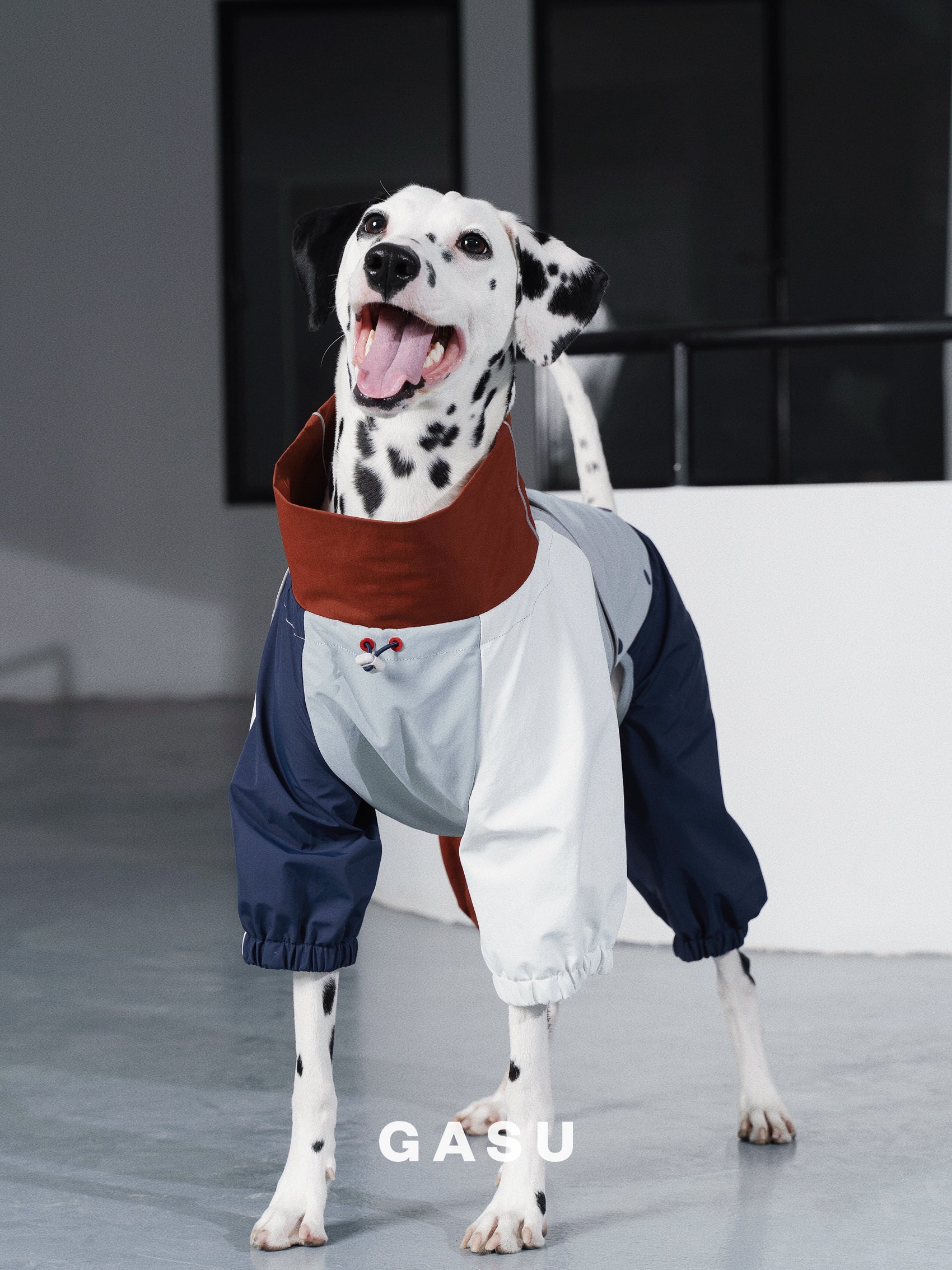 GASU Vautrer / [Brick Blue] Strong Waterproof Detachable 4-Leg Raincoat / Windbreaker Jacket