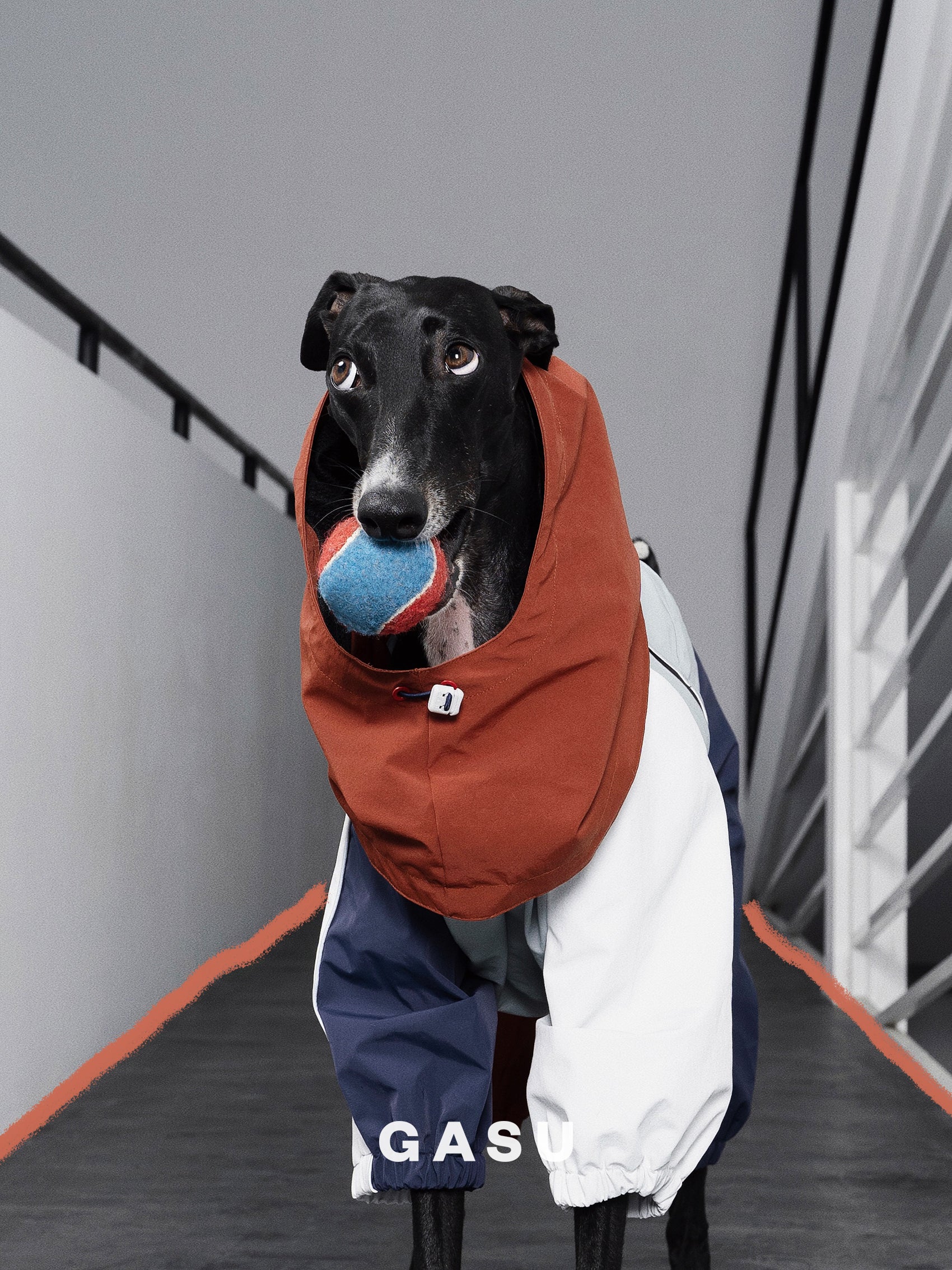 GASU Vautrer / [Brick Blue] Strong Waterproof Detachable 4-Leg Raincoat / Windbreaker Jacket