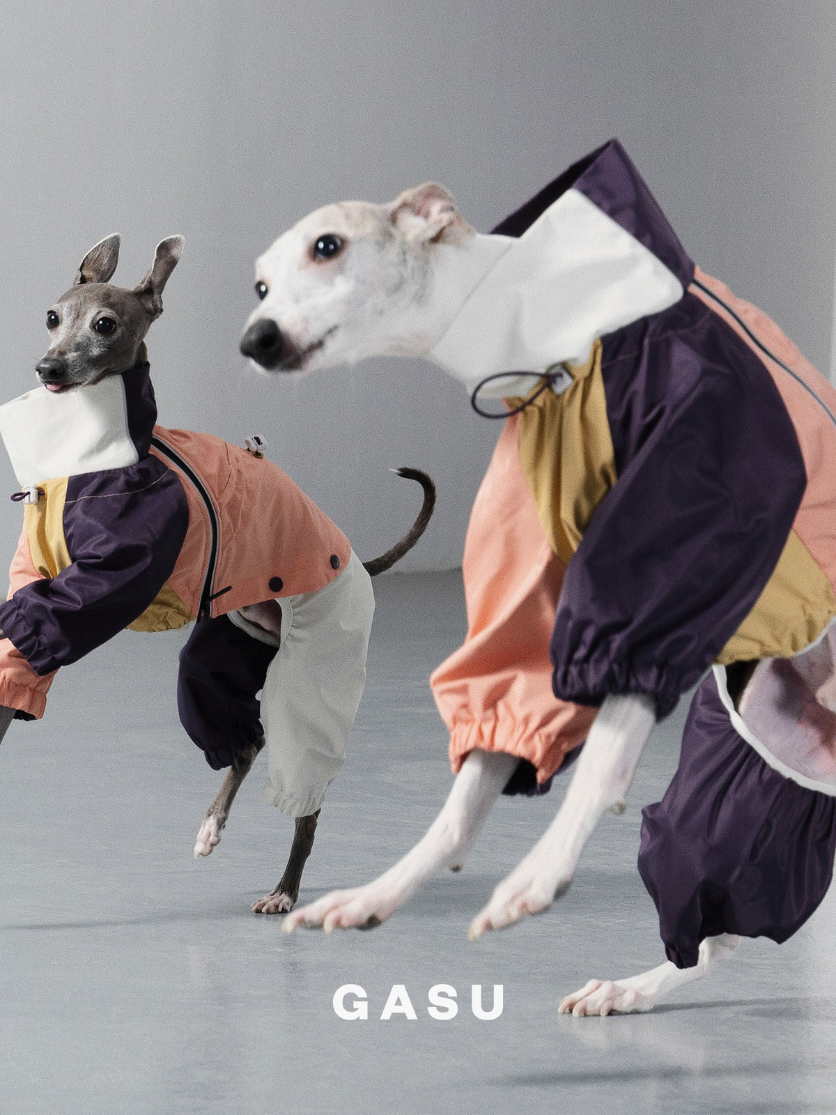 GASU Vautrer / [Peach Khaki] Strong Waterproof Detachable 4-Leg Raincoat / Windbreaker Jacket