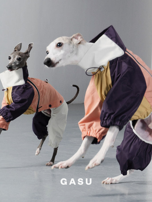 GASU Vautrer / [Peach Khaki] Strong Waterproof Detachable 4-Leg Raincoat / Windbreaker Jacket