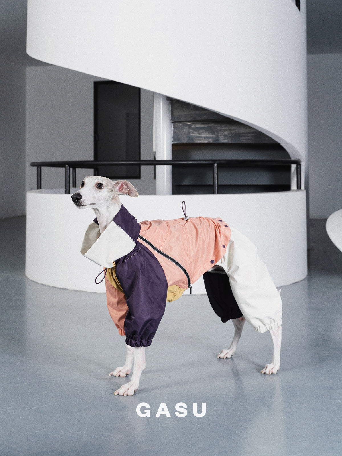 GASU Vautrer / [Peach Khaki] Strong Waterproof Detachable 4-Leg Raincoat / Windbreaker Jacket