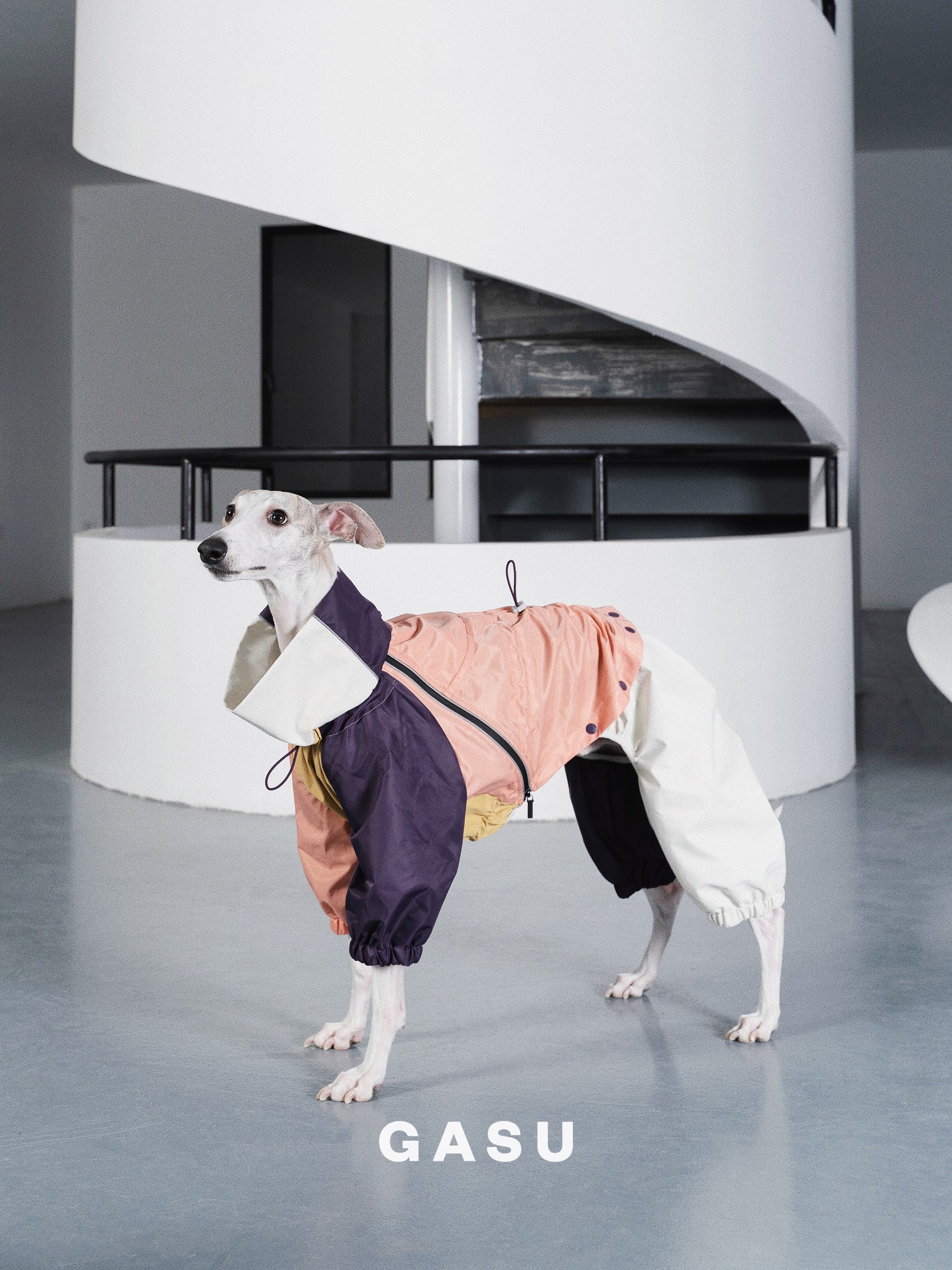 GASU Vautrer / [Peach Khaki] Strong Waterproof Detachable 4-Leg Raincoat / Windbreaker Jacket
