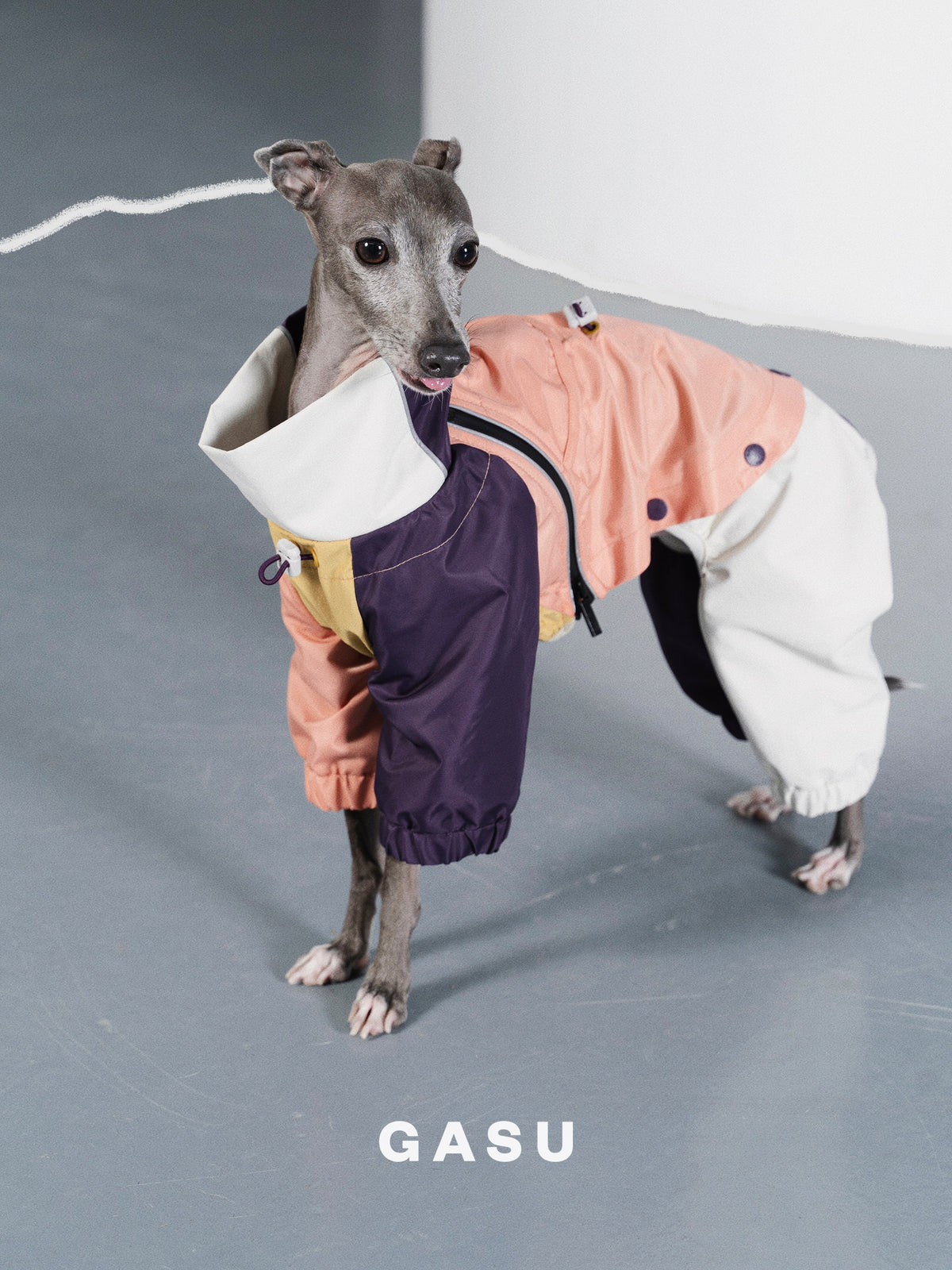 GASU Vautrer / [Peach Khaki] Strong Waterproof Detachable 4-Leg Raincoat / Windbreaker Jacket