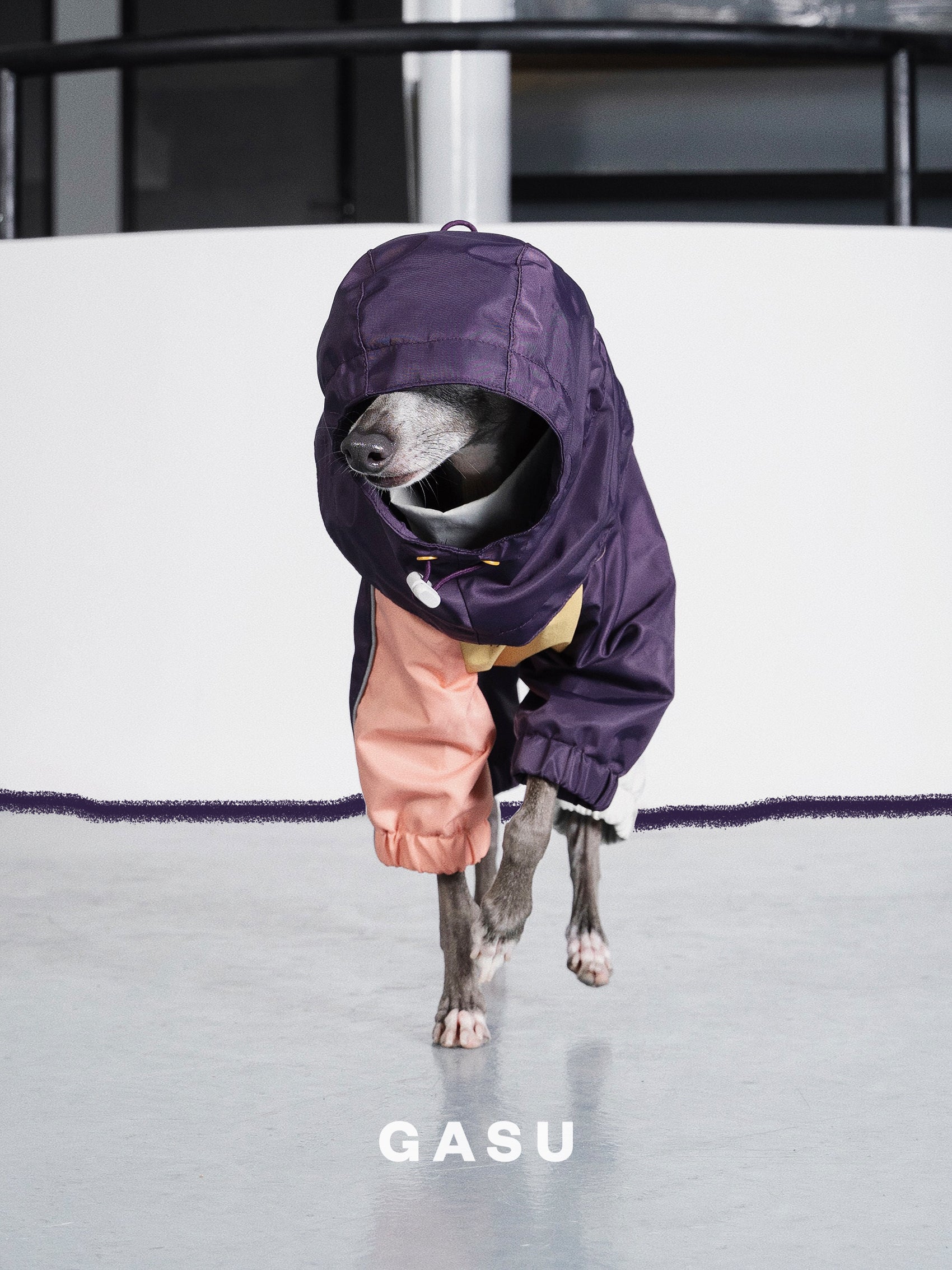 GASU Vautrer / [Peach Khaki] Strong Waterproof Detachable 4-Leg Raincoat / Windbreaker Jacket