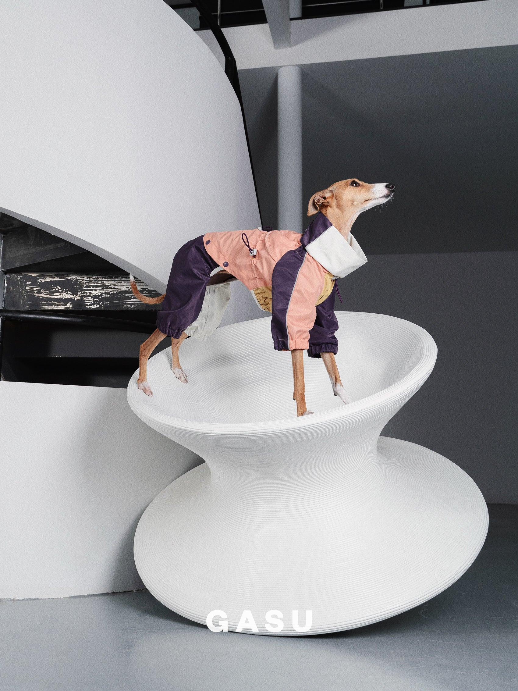 GASU Vautrer / [Peach Khaki] Strong Waterproof Detachable 4-Leg Raincoat / Windbreaker Jacket