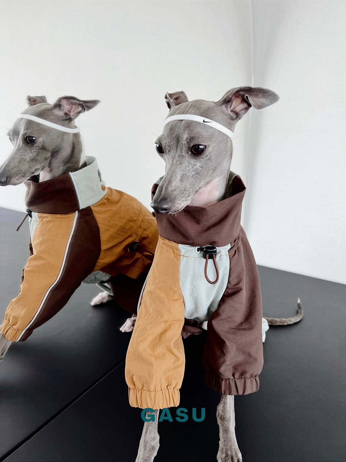 GASU Vautrer / [Mint Toffee] Detachable 4-Leg Raincoat / Windbreaker Jacket