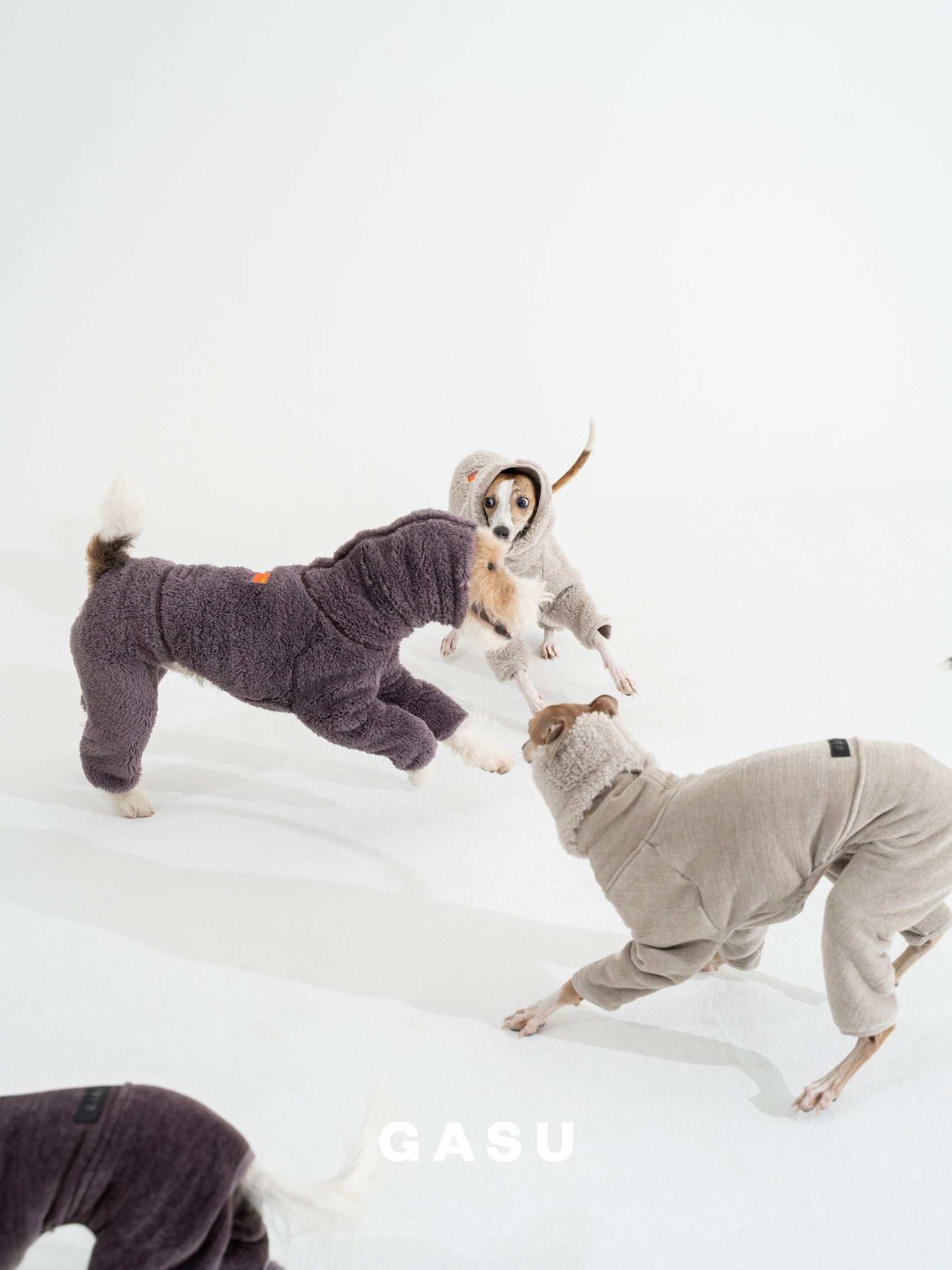 GASU Secret / [Raisin] 2-Sided Permanent Anti-static Fabric 4-Leg Fleece Technologically Warming Jumpsuit