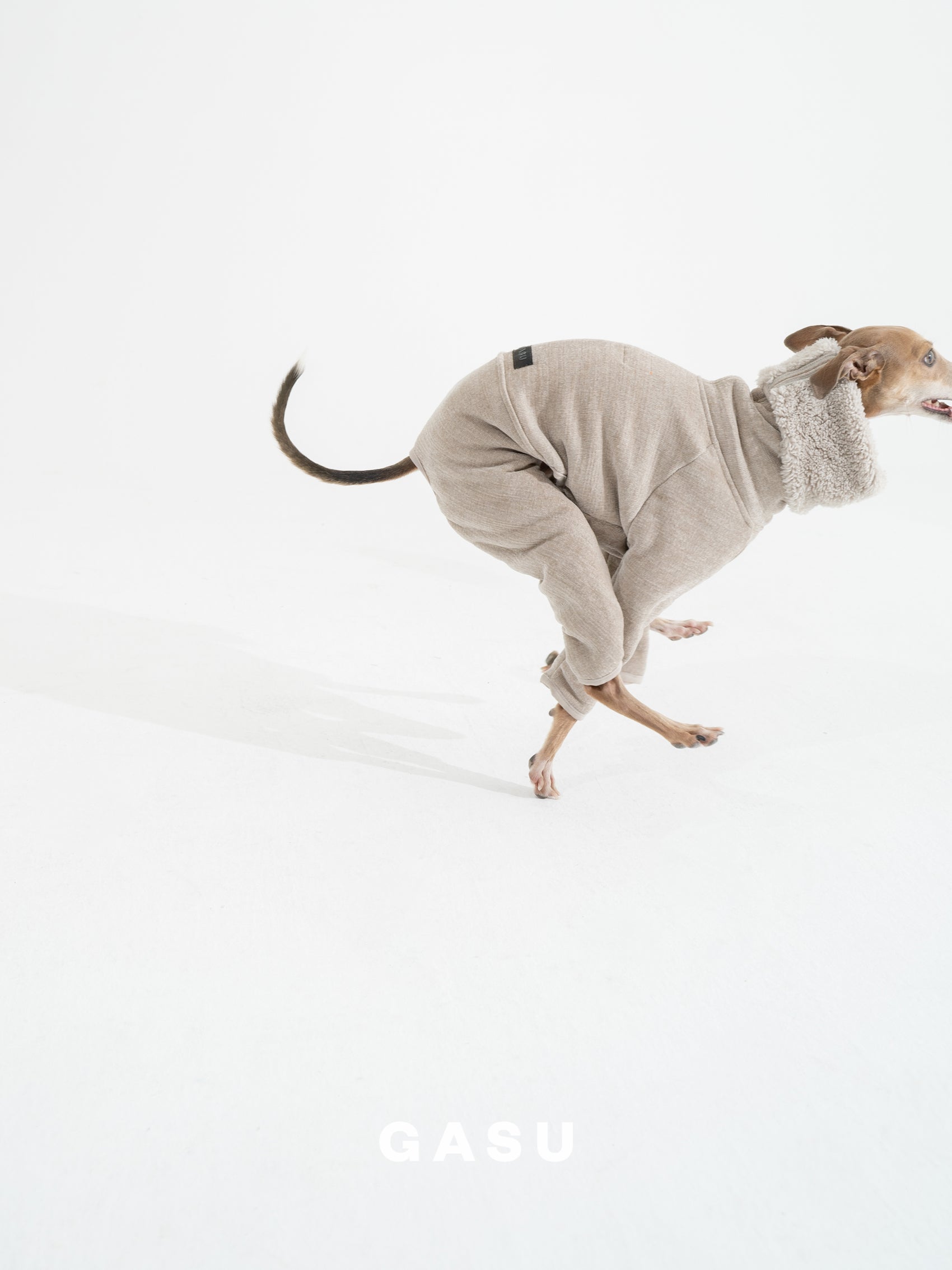 GASU Secret / [Sand] 2-Sided Permanent Anti-static Fabric 4-Leg Fleece Technologically Warming Jumpsuit