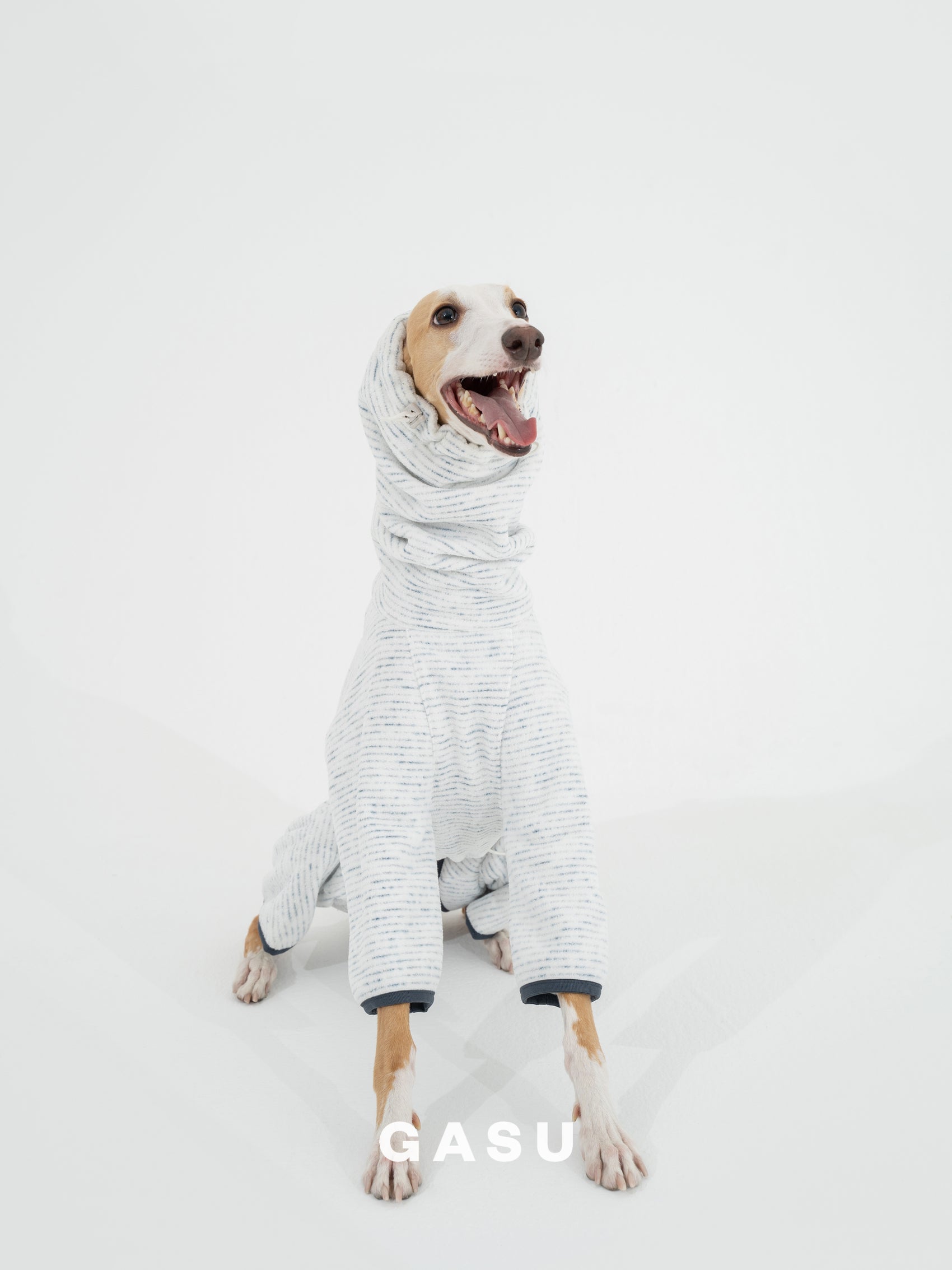 GASU Soleil / [Stone Indigo] Permanent Anti-static Fabric Adjustable 4-Leg Fleece Technologically Warming Jumpsuit