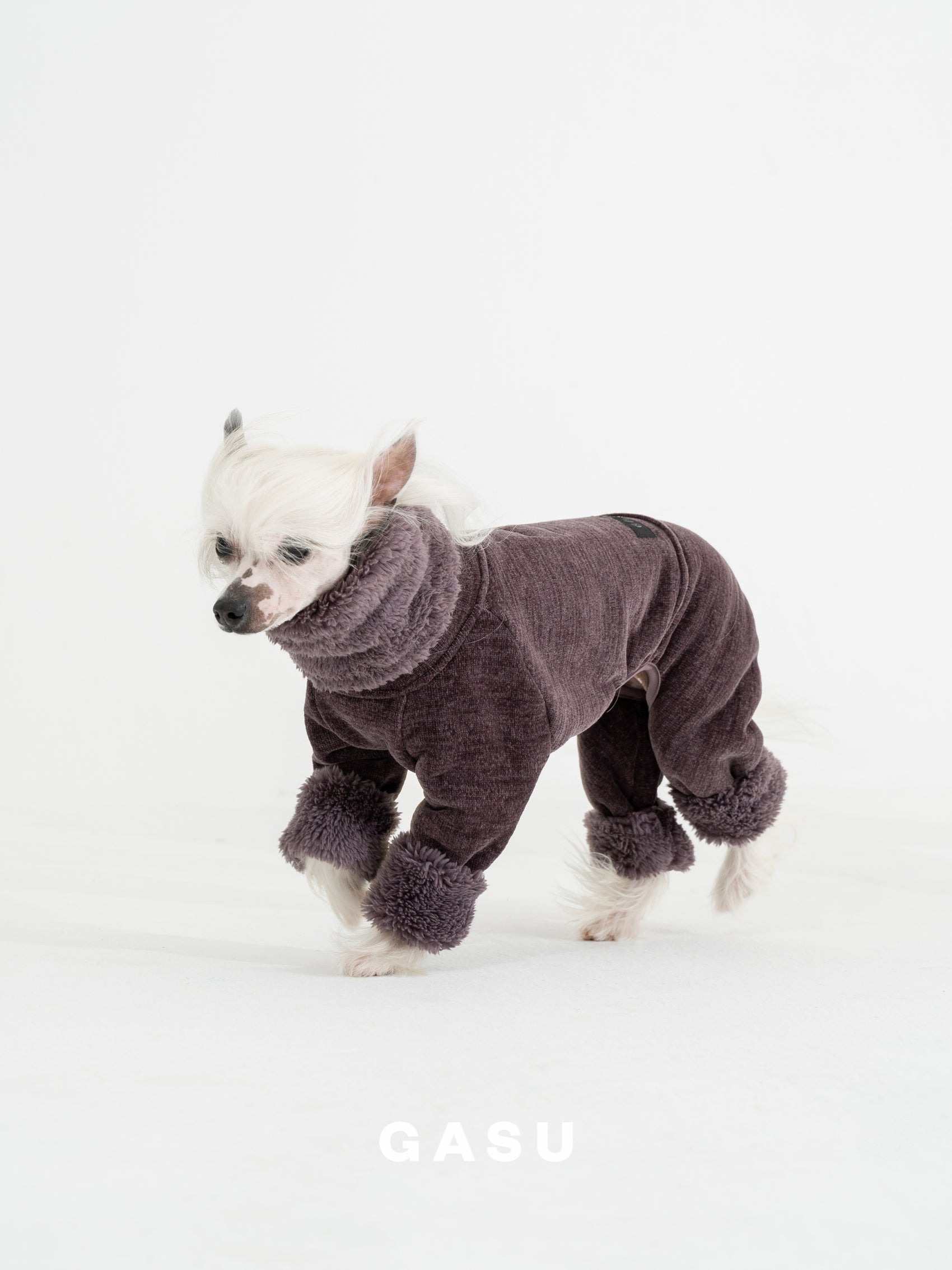GASU Secret / [Raisin] 2-Sided Permanent Anti-static Fabric 4-Leg Fleece Technologically Warming Jumpsuit