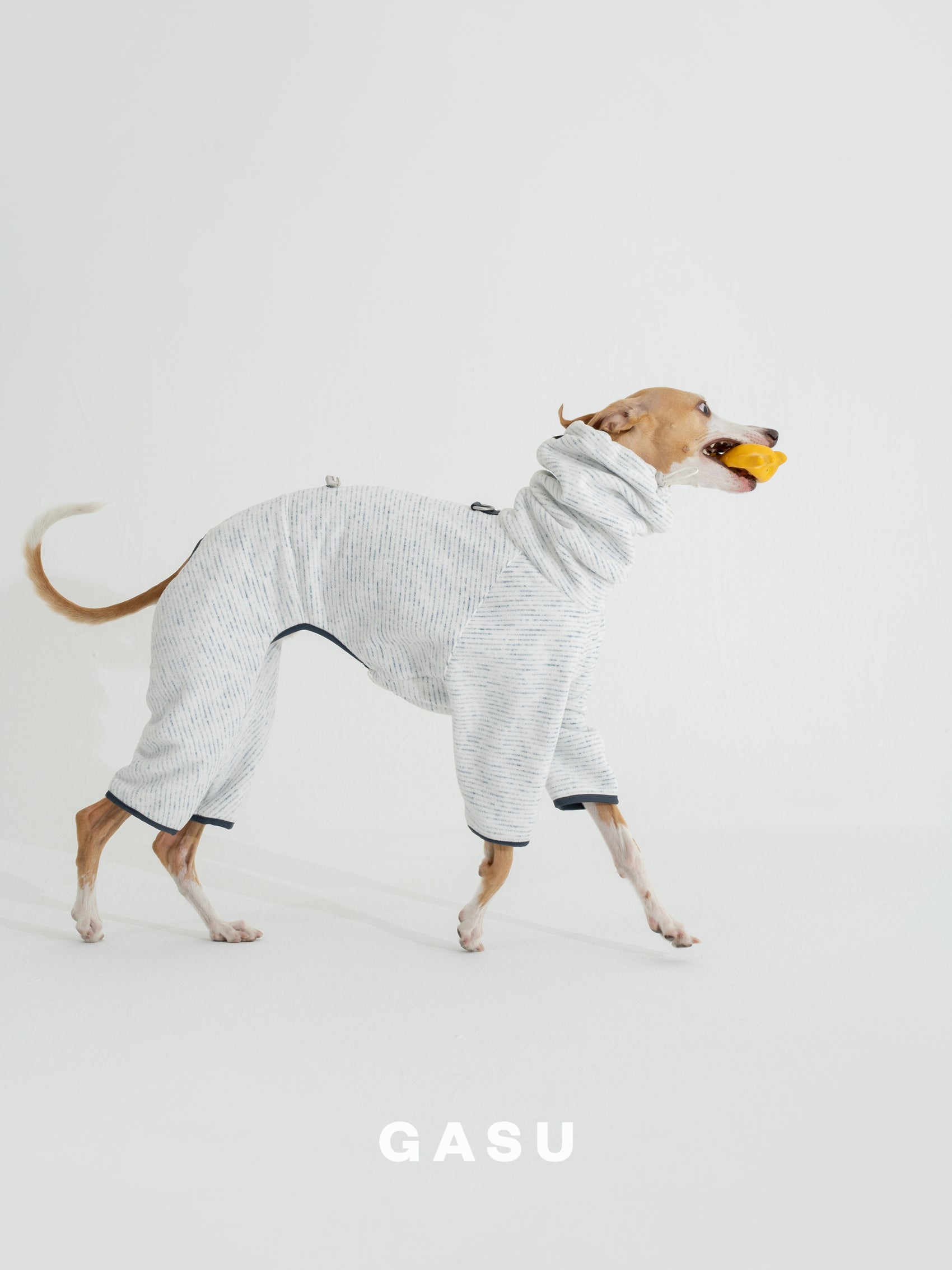 GASU Soleil / [Stone Indigo] Permanent Anti-static Fabric Adjustable 4-Leg Fleece Technologically Warming Jumpsuit