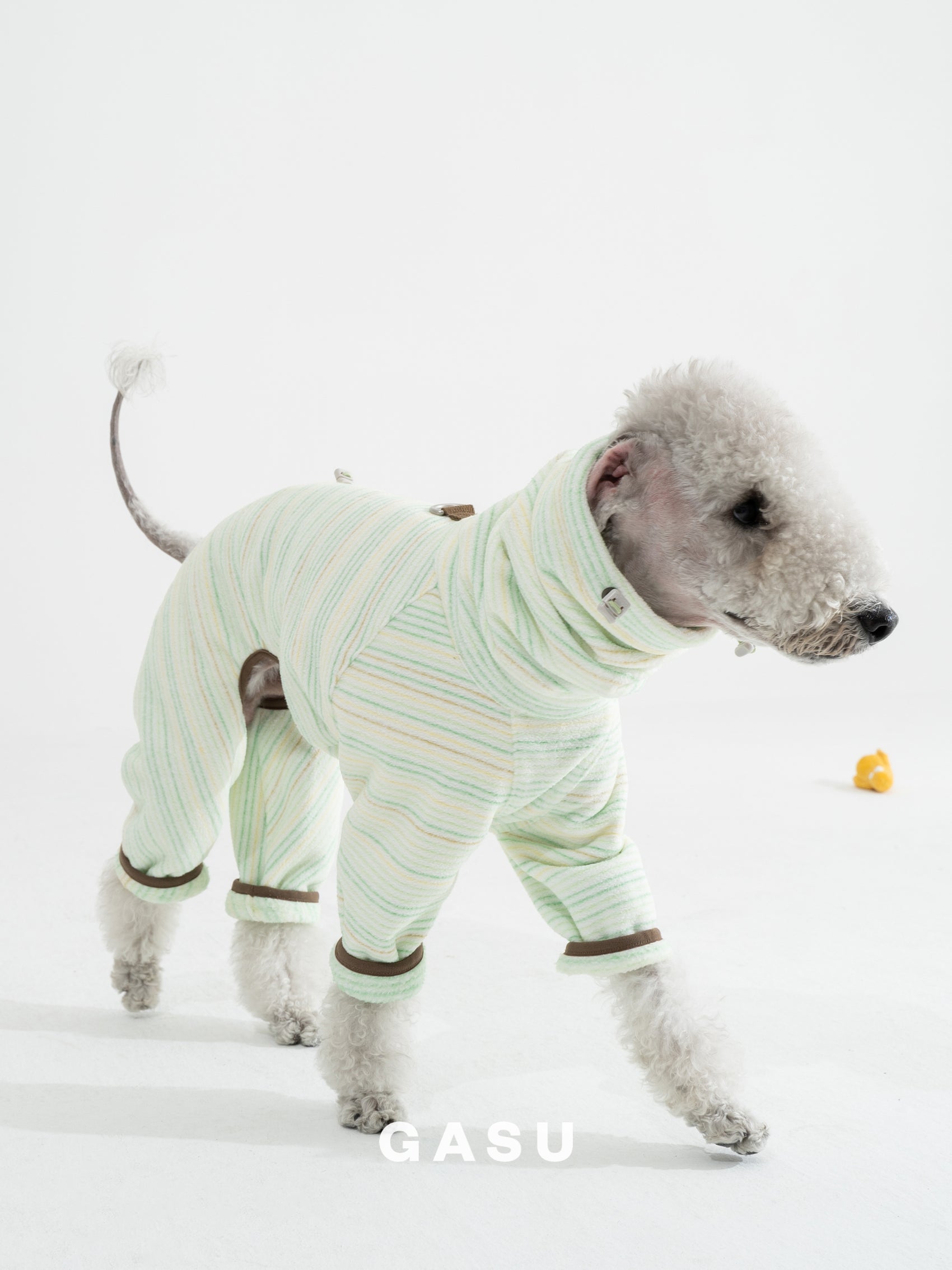 GASU Soleil / [Vivid Green] Permanent Anti-static Fabric Adjustable 4-Leg Fleece Technologically Warming Jumpsuit